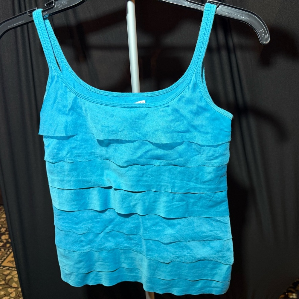New York & Company Turquoise Layered Camisole 0214